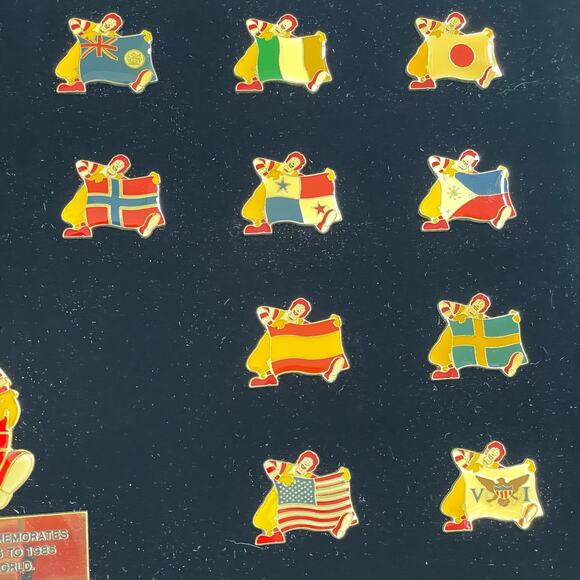 McDonalds 30th Birthday Commemorative Pin Set Vintage 1985 World Flags READ - Picture 12 of 16